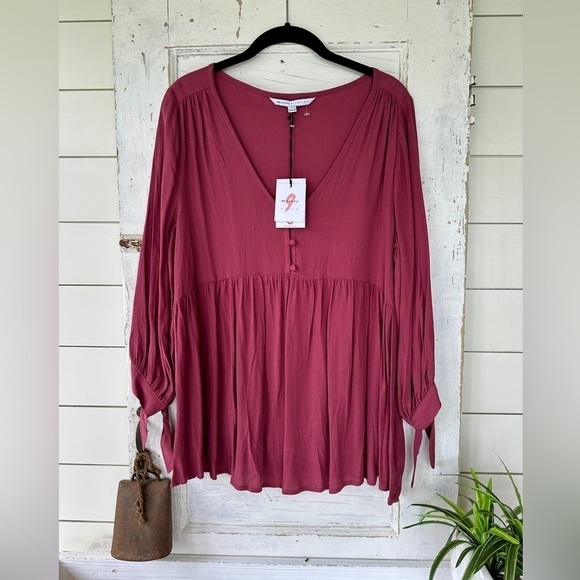 THE NINES, BY HATCH, NWT, MATERNITY TOP. IN DUSTY ROSE. SIZE M - Picture 1 of 9